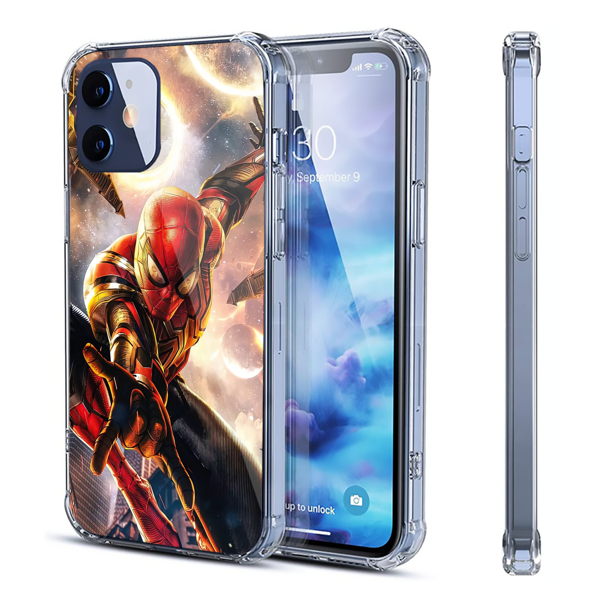 （画像用） Spider Man スパイダーマン 【iPhone 12シリーズ対応】透明スマホケース（クリアソフトケース）